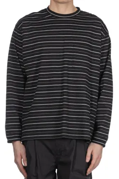 New Still by Hand Striped Long Sleeve T-Shirt - Black x White