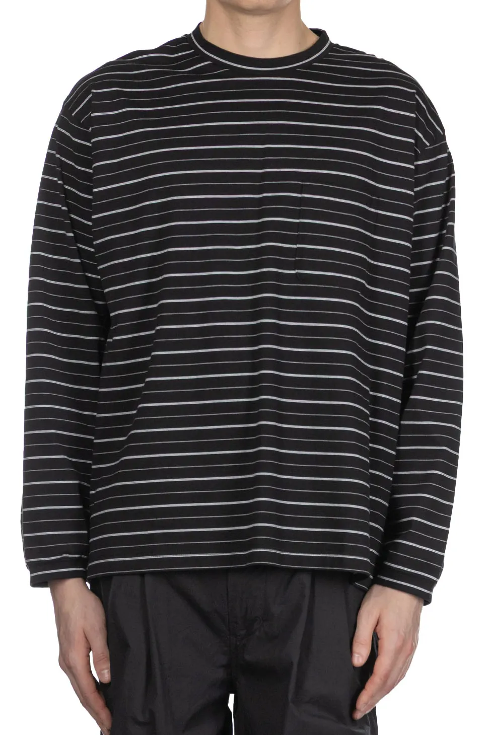 New Still by Hand Striped Long Sleeve T-Shirt - Black x White