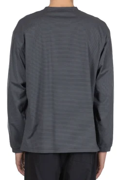 Hot Still by Hand Striped Long Sleeve T-Shirt - Grey x Navy