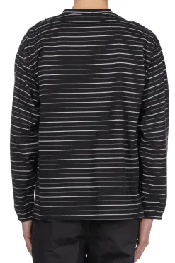 New Still by Hand Striped Long Sleeve T-Shirt - Black x White