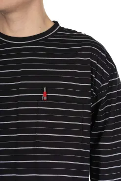 New Still by Hand Striped Long Sleeve T-Shirt - Black x White