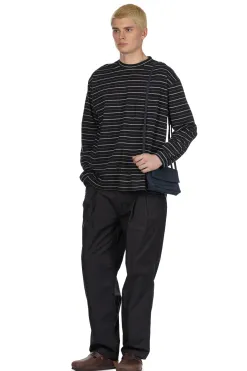 New Still by Hand Striped Long Sleeve T-Shirt - Black x White