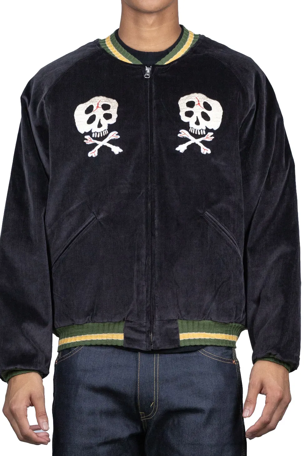 Clearance Kapital Sulfer Dyed Velvet Souvenir JKT (RAINSKULL) - Black