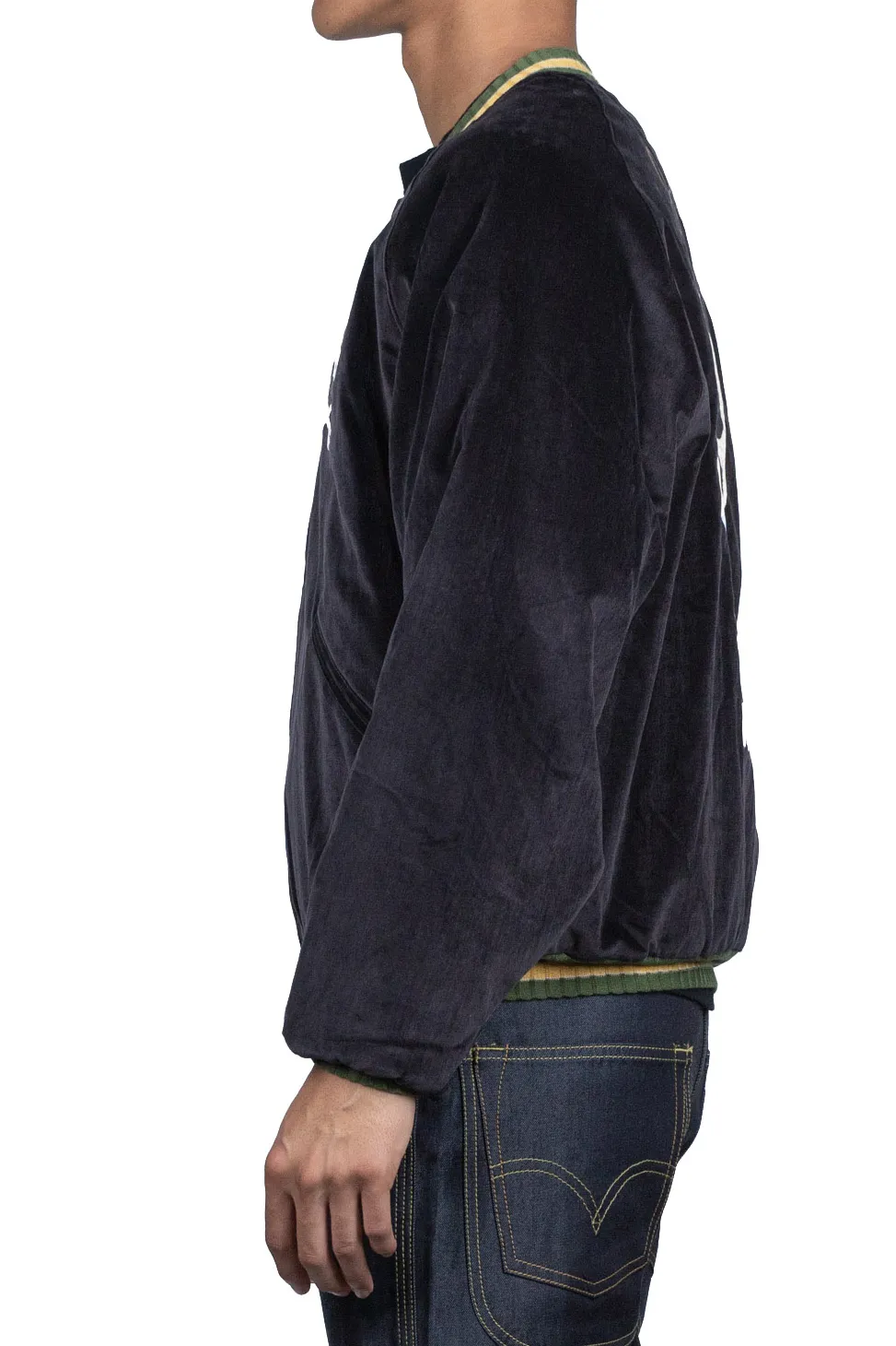 Clearance Kapital Sulfer Dyed Velvet Souvenir JKT (RAINSKULL) - Black