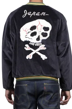 Clearance Kapital Sulfer Dyed Velvet Souvenir JKT (RAINSKULL) - Black