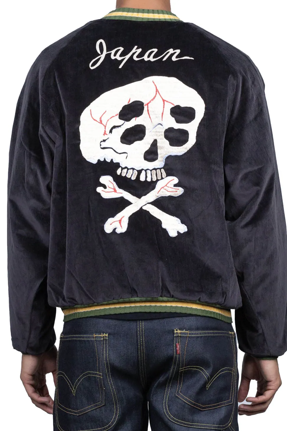 Clearance Kapital Sulfer Dyed Velvet Souvenir JKT (RAINSKULL) - Black