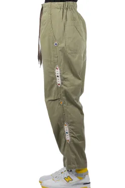 New Kapital Sulfur Herringbone EASY BAKER Pants (STUDS Remake) - Khaki
