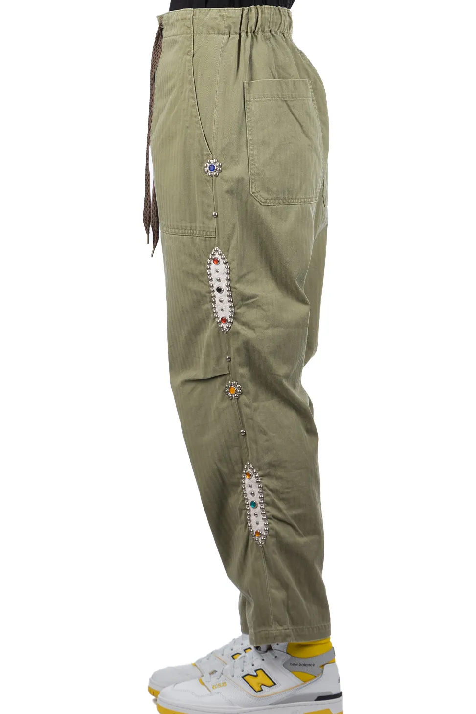 New Kapital Sulfur Herringbone EASY BAKER Pants (STUDS Remake) - Khaki