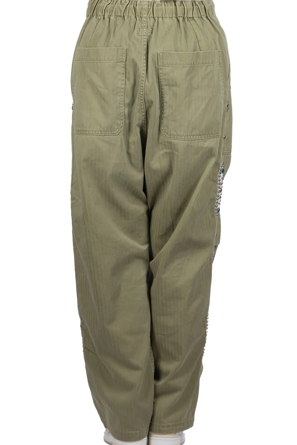 Sale Kapital Sulfur Herringbone EASY BAKER Pants (STUDS Remake) - Khaki