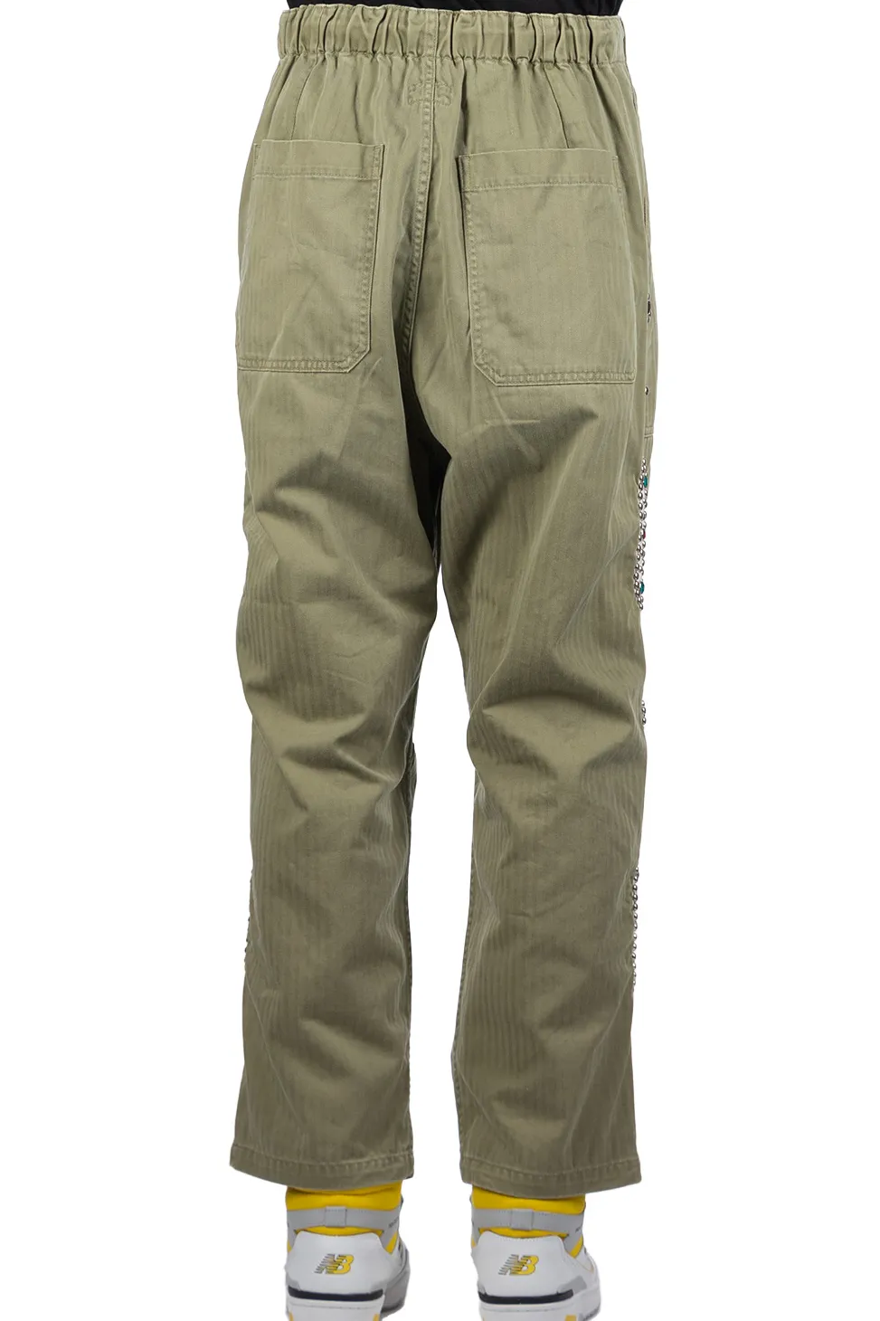 New Kapital Sulfur Herringbone EASY BAKER Pants (STUDS Remake) - Khaki