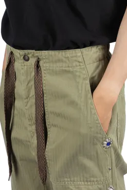 New Kapital Sulfur Herringbone EASY BAKER Pants (STUDS Remake) - Khaki