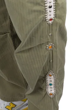 New Kapital Sulfur Herringbone EASY BAKER Pants (STUDS Remake) - Khaki