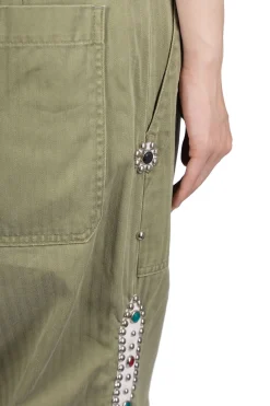 Sale Kapital Sulfur Herringbone EASY BAKER Pants (STUDS Remake) - Khaki