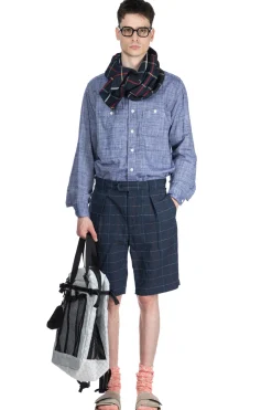 Discount Engineered Garments Sunset Short - Navy CL Windowpane