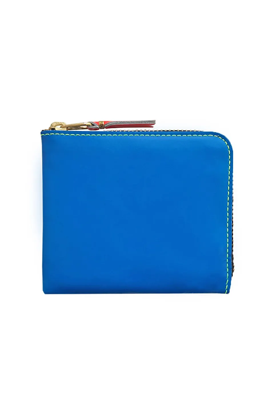 Best Comme Des Garcons Wallets Super Fluo Half Zip Wallet - Blue Green