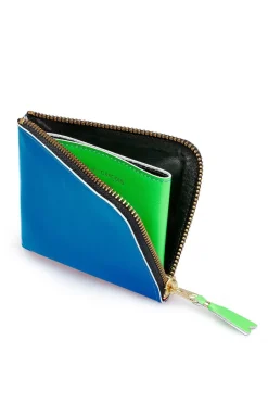 Online Comme Des Garcons Wallets Super Fluo Half Zip Wallet - Orange Blue