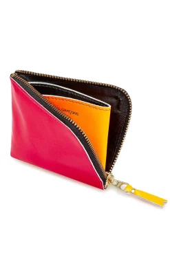 Online Comme Des Garcons Wallets Super Fluo Half Zip Wallet - Pink Yellow