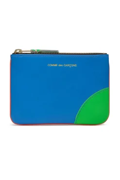 Best Comme Des Garcons Wallets Super Fluo Zip Pouch - Orange Blue