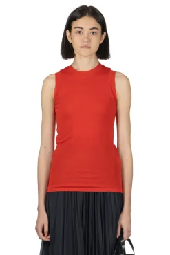 Discount AURALEE Super High Gauge Sheer Rib Tank Top - Red