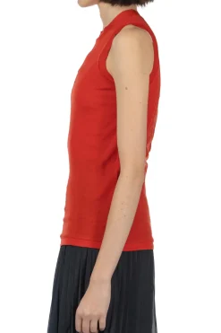 Discount AURALEE Super High Gauge Sheer Rib Tank Top - Red