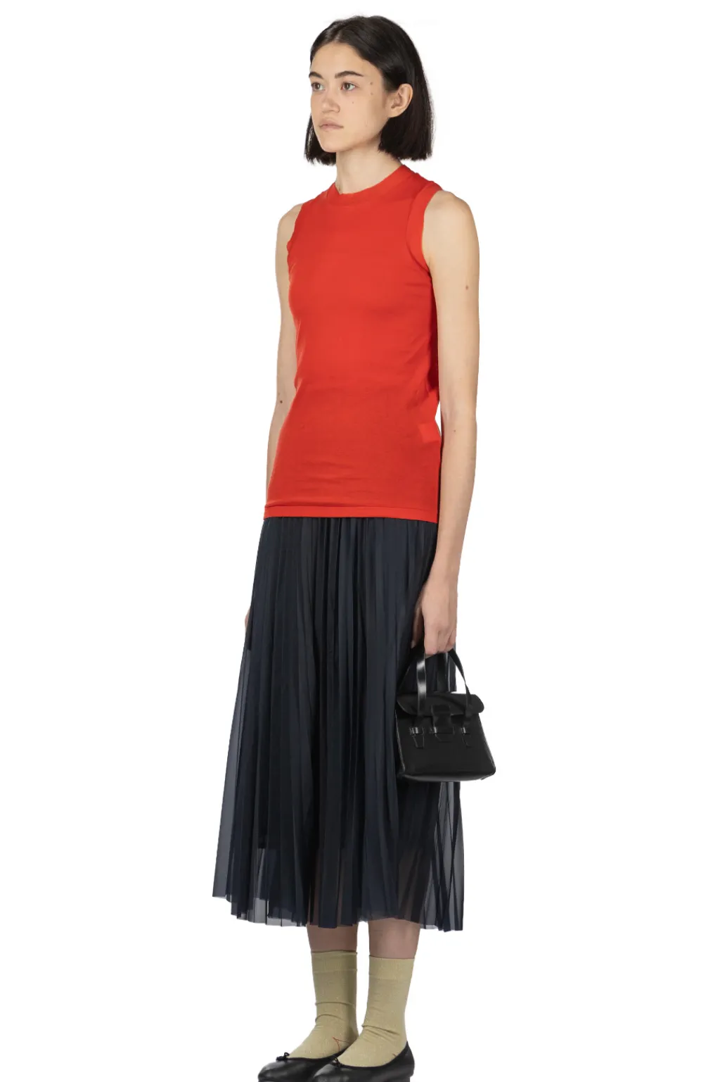 Discount AURALEE Super High Gauge Sheer Rib Tank Top - Red