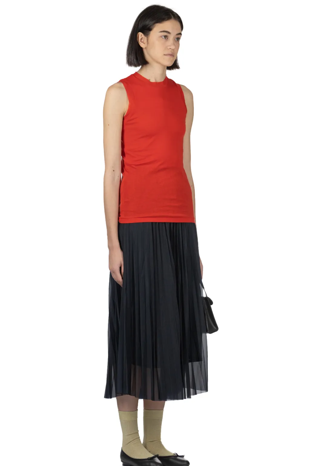 Discount AURALEE Super High Gauge Sheer Rib Tank Top - Red