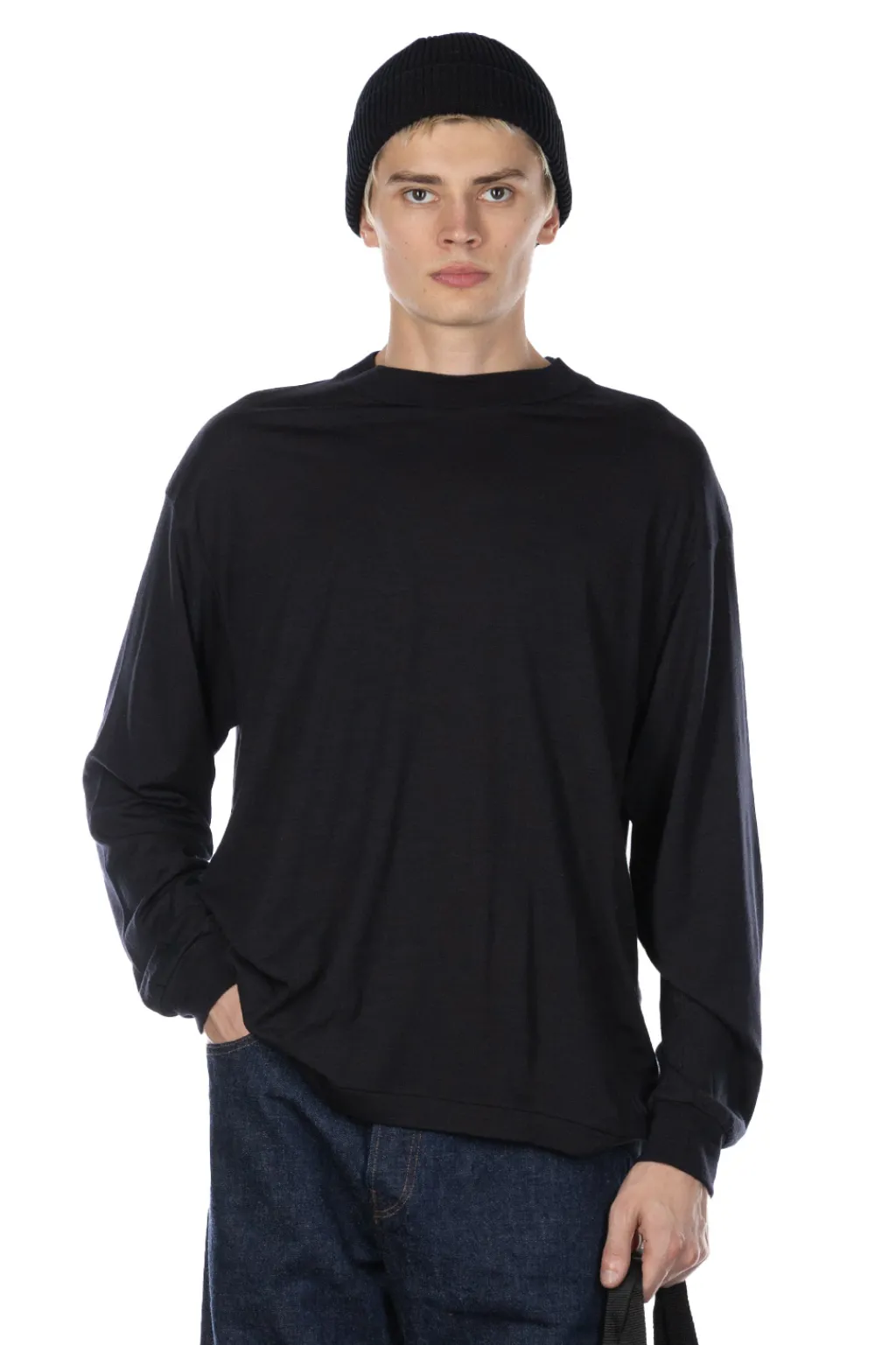 Clearance Kaptain Sunshine Super Soft Merino Tenjiku LS Tee - Dark Navy