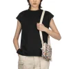 Fashion NARU Supima Cotton French Sleeve Tee - Black
