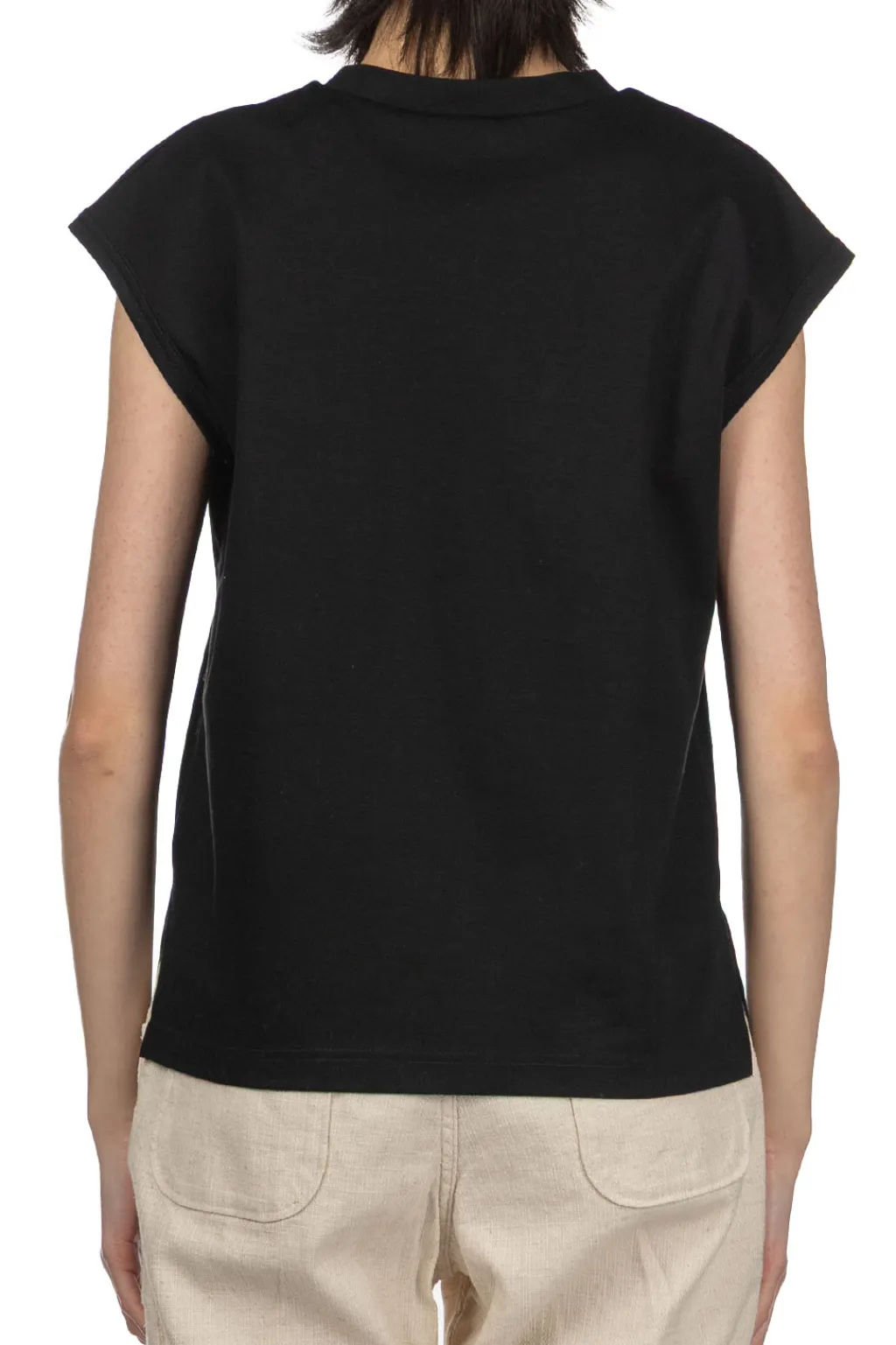 Fashion NARU Supima Cotton French Sleeve Tee - Black