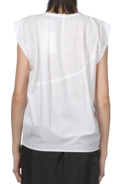 Best YLEVE Suvin Cotton Typewriter Pullover Blouse - White