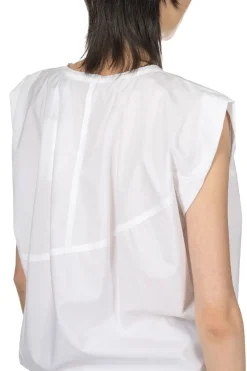 Best YLEVE Suvin Cotton Typewriter Pullover Blouse - White