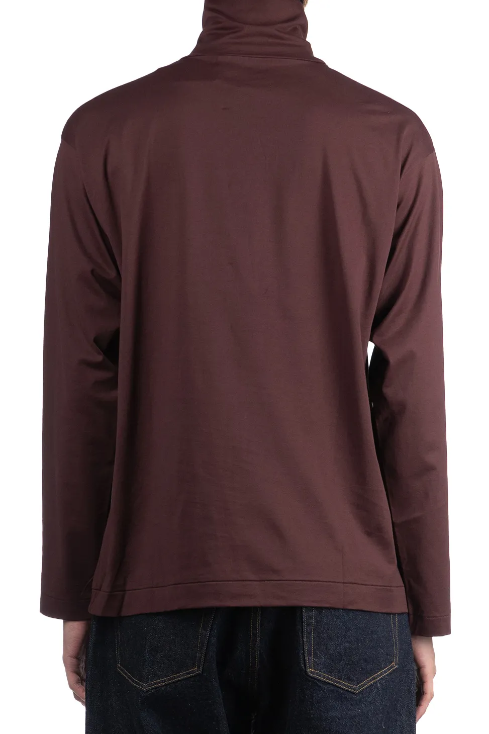 Discount Kaptain Sunshine Suvin Suede Tenjiku Highneck LS Tee - Burgundy