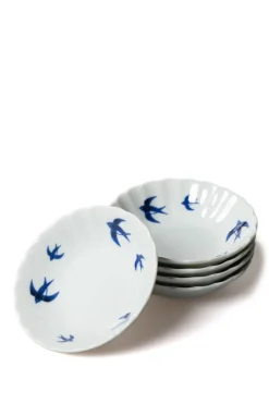 Fashion Mino Pottery Swallow 13.5cm Bowl Set of 5