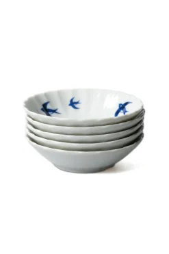 Fashion Mino Pottery Swallow 13.5cm Bowl Set of 5