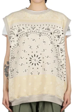 Sale Kapital 30/-SWT Knit Bandana BIG Vest - Natural
