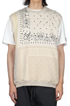 Online Kapital 30/-SWT Knit Bandana BIG Vest - Natural