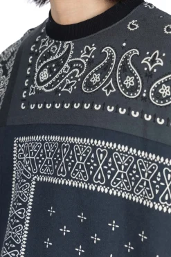 Outlet Kapital 30/-SWT Knit Bandana BIG Vest - Black