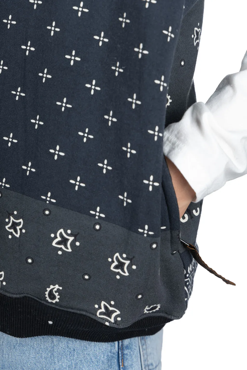 Outlet Kapital 30/-SWT Knit Bandana BIG Vest - Black