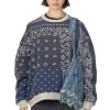 Sale Kapital 12/-SWT Knit BANDANA BIVOUAC BIG Sweater - Purple Navy