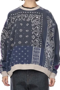 Sale Kapital 12/-SWT Knit BANDANA BIVOUAC BIG Sweater - Purple Navy