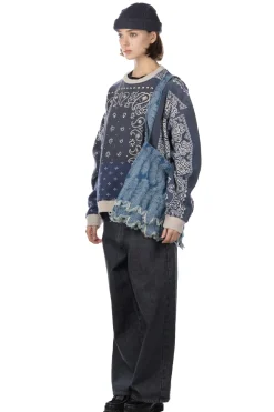 Sale Kapital 12/-SWT Knit BANDANA BIVOUAC BIG Sweater - Purple Navy