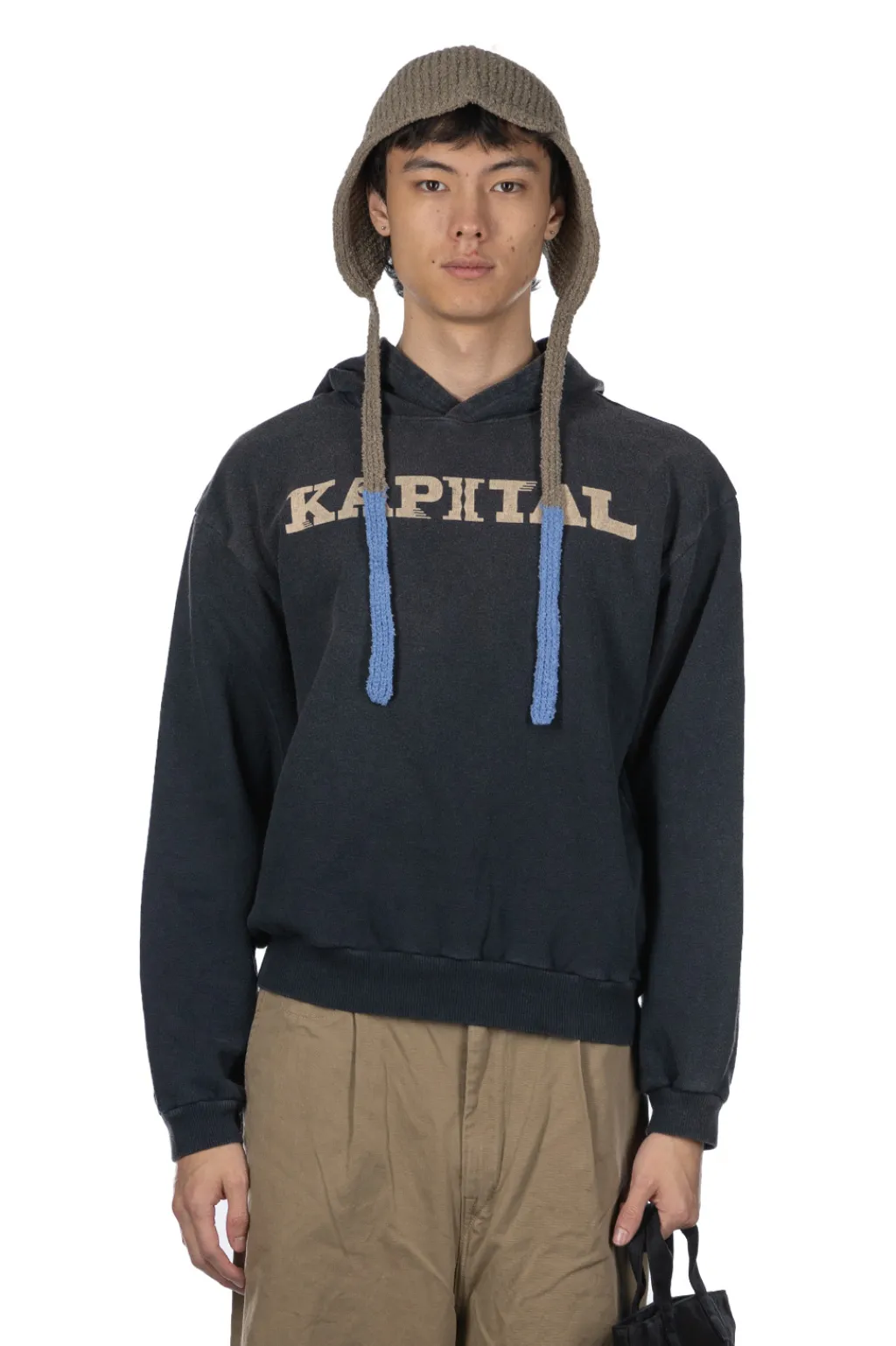 Clearance Kapital SWT Knit Hoodie (SPEAKEASY ) - Black