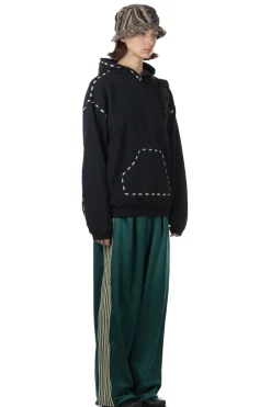 Hot Kapital SWT Knit MARIONETTE Hoodie - Black
