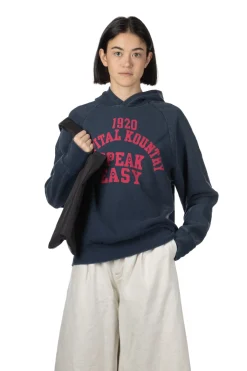 Outlet Kapital SWT Knit Raglan Hoodie (SPEAKEASY College) - Navy