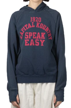 Outlet Kapital SWT Knit Raglan Hoodie (SPEAKEASY College) - Navy