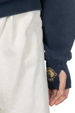 Outlet Kapital SWT Knit Raglan Hoodie (SPEAKEASY College) - Navy
