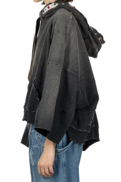 Clearance Kapital SWT Knit THRILLER Damaged DEVIL Hoodie (STUDS) - Black