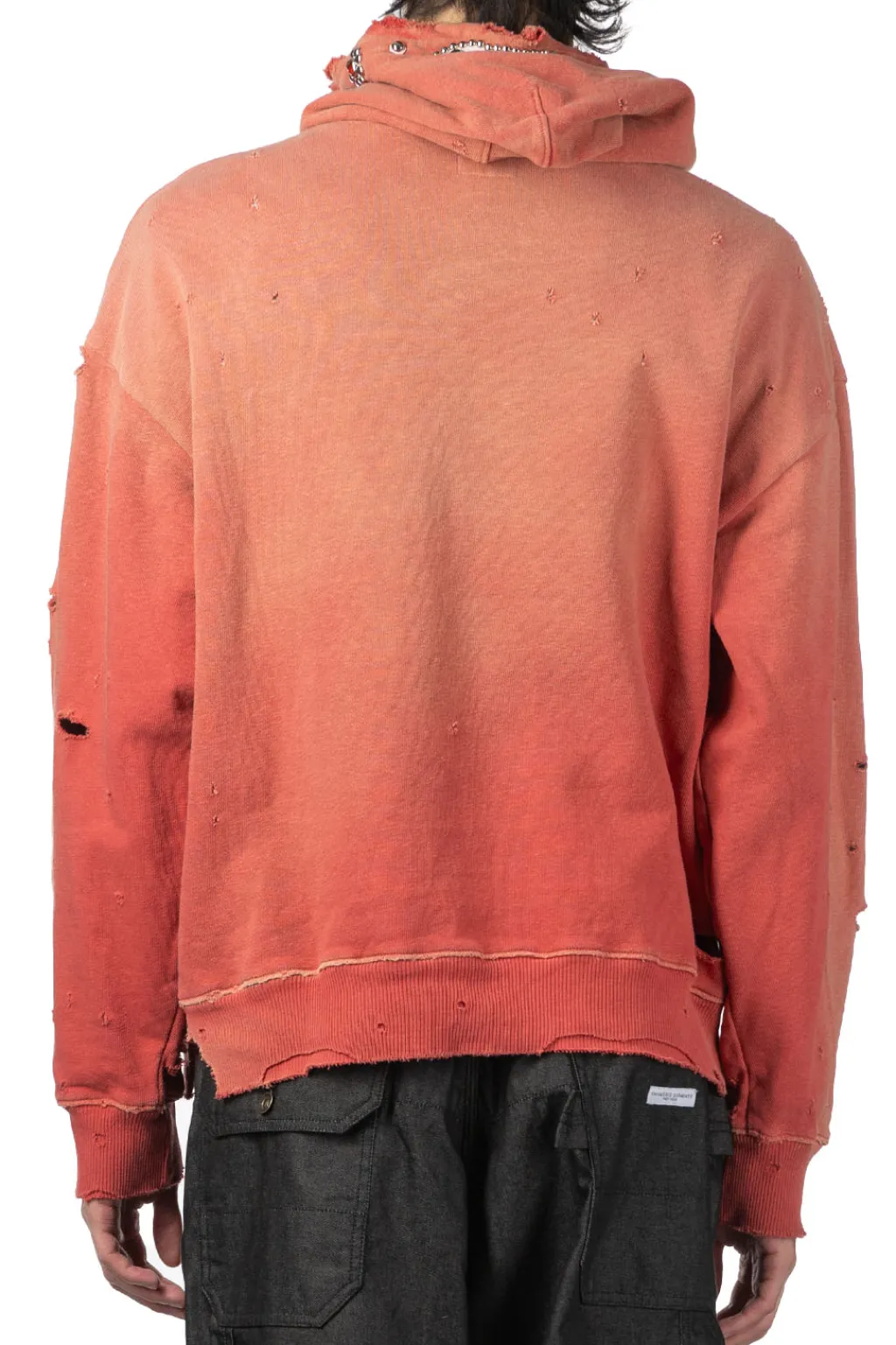 Clearance Kapital SWT Knit Thriller Damaged Hoodie (Studs) - Red