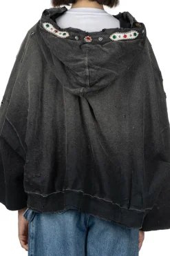 Clearance Kapital SWT Knit THRILLER Damaged DEVIL Hoodie (STUDS) - Black