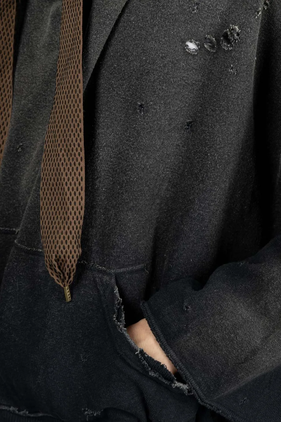 Hot Kapital SWT Knit THRILLER Damaged DEVIL Hoodie (STUDS) - Black
